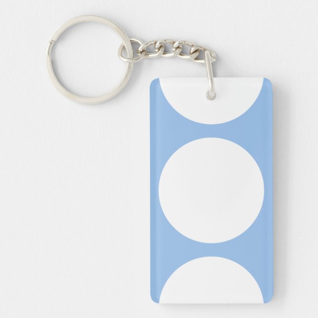 Porte-clefs Cercles blancs sur bleu clair (Devant)
