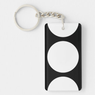 Porte-clefs Cercles blancs sur noir