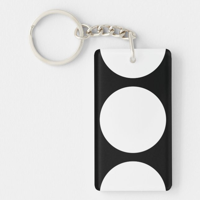 Porte-clefs Cercles blancs sur noir (Devant)