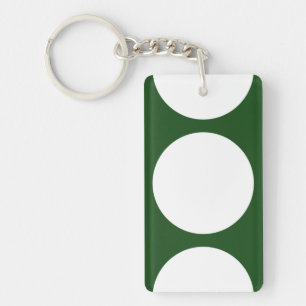 Porte-clefs Cercles blancs sur vert