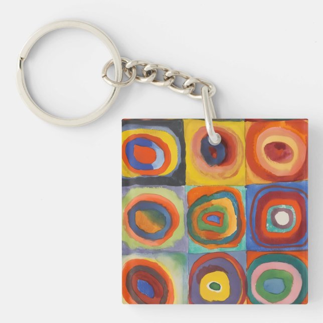 Porte-clefs Cercles concentrés Carré de Kandinsky (Devant)