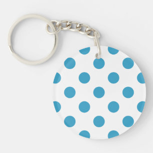 Porte-clefs Cercles Pois bleu paon