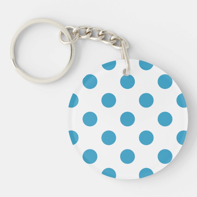 Porte-clefs Cercles Pois bleu paon (Devant)