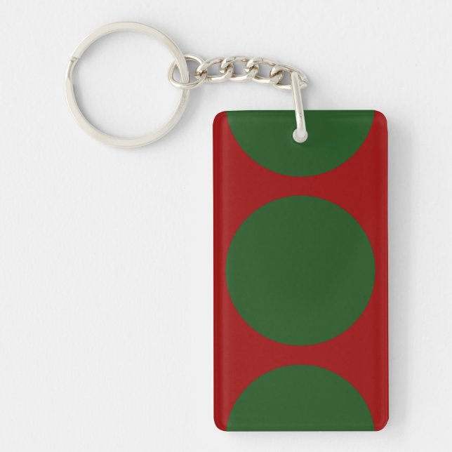 Porte-clefs Cercles verts en rouge (Devant)