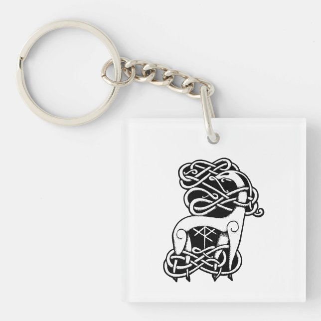 Porte-clefs Cerf nordique/celtique (Devant)