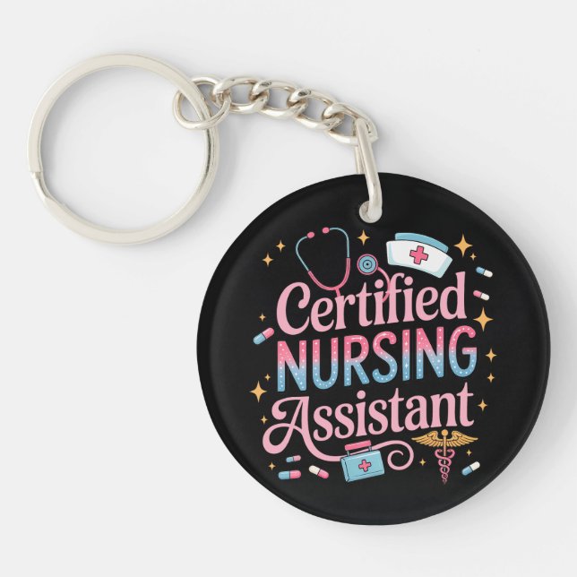 Porte-clefs Certified Nursing Assistant Double Sided Keychain (Devant)
