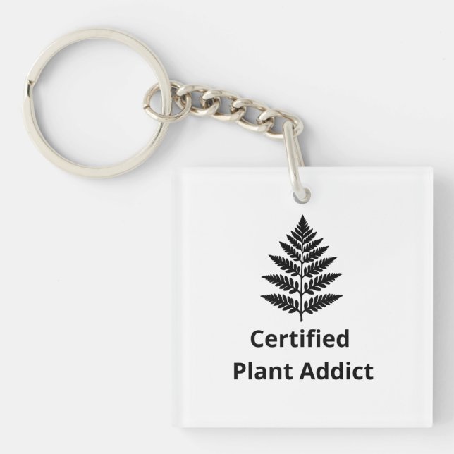 Porte-clefs Certified Plant Addict Logo with Black Fern Silhou (Devant)