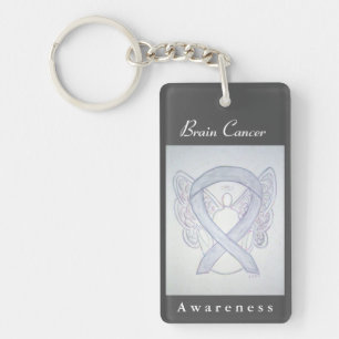 Porte-clefs Cerveau Cancer Sensibilisation Ruban Angel Porte -