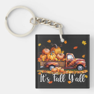 Porte-clefs C'est Automne Y'all Camion Citrouille Automne Arbr