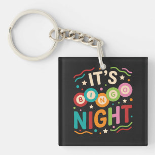 Porte-clefs C'est la soirée Bingo Colorée Rétro Joueur de Bing