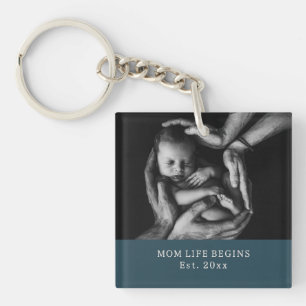 Porte-clefs 'C'est la vie de maman qui commence' Cadeau d'anni
