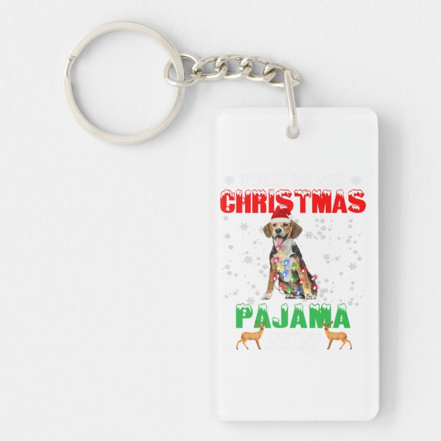 Porte-clefs C'Est Mon Noël Beagle Pyjama (Devant)
