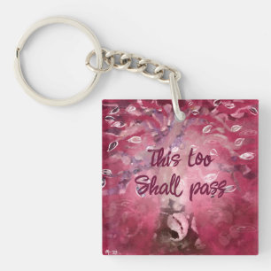 Porte-clefs Cet Outil Traverse L'Arbre Abstrait Rose Blanc Bro