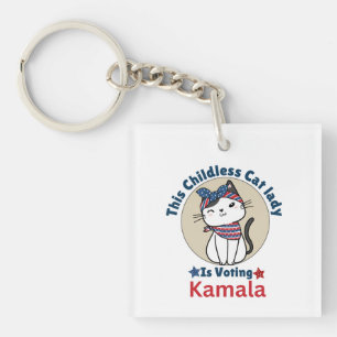 Porte-clefs Cette dame aux chats sans enfants vote Kamala