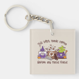 Porte-clefs Cette sorcière a besoin de café