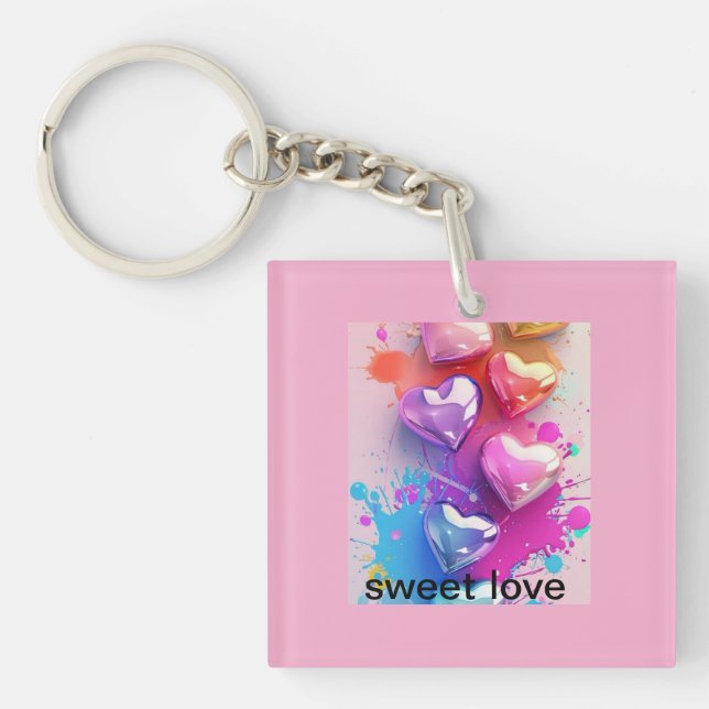 Porte-clefs chaîne clé d'amour douce (Devant)