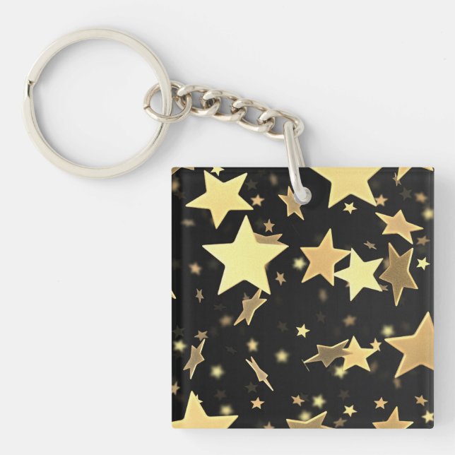 Porte-clefs Chaîne de clés Étoiles Dorées (Devant)