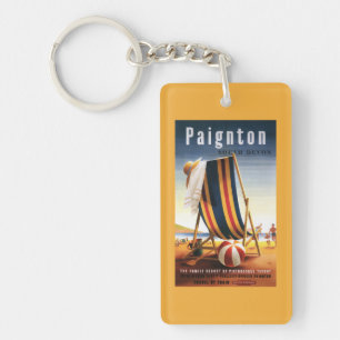 Porte-clefs Chaise de plage de chemins de fer et affiche