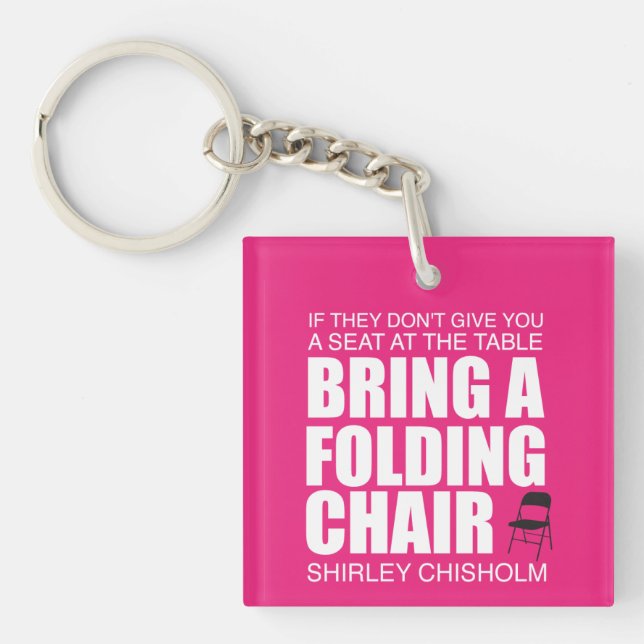 Porte-clefs Chaise pliante Shirley Chisholm Rose (Devant)
