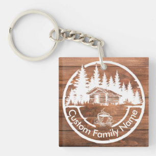 Porte-clefs Chalet Cabane Grange Maison Nom de Famille Perso