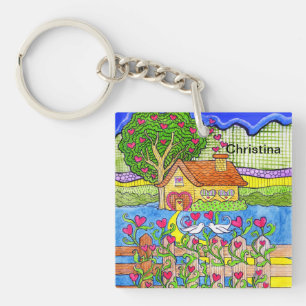 Porte-clefs Chambre de Saint-Valentin des coeurs avec des