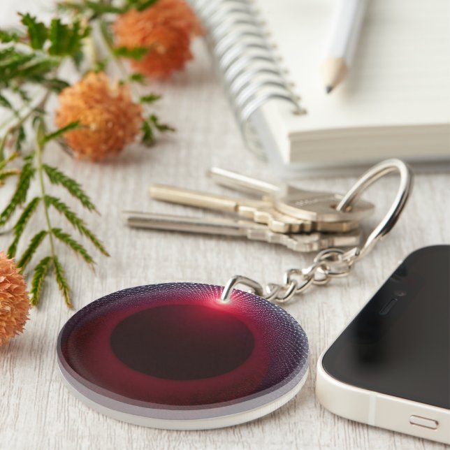 Porte-clefs Chambre Echo métallique Abstraite avec onde sonore (Devant droit)