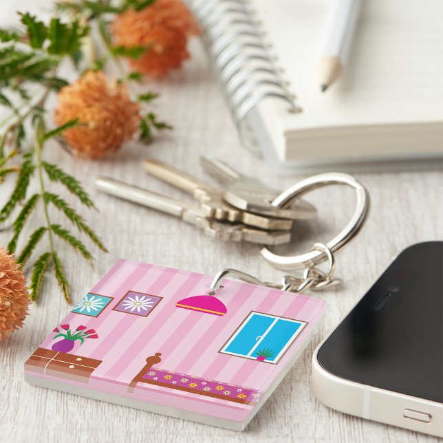 Porte-clefs Chambre Enfant Fleurs Roses (Créateur téléchargé)