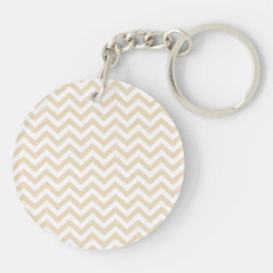 Porte-clefs Chamois Neutral Beige Unicolor Chevron Motif