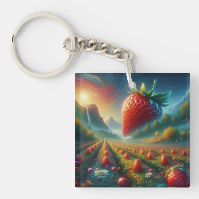 Porte-clefs Champ de fraises de rêves (Devant)