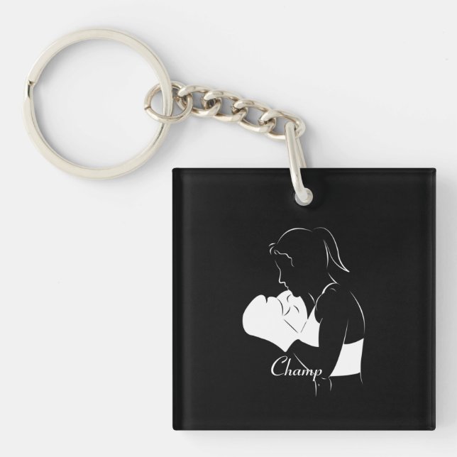 Porte-clefs Champ Femme Boxer (Devant)