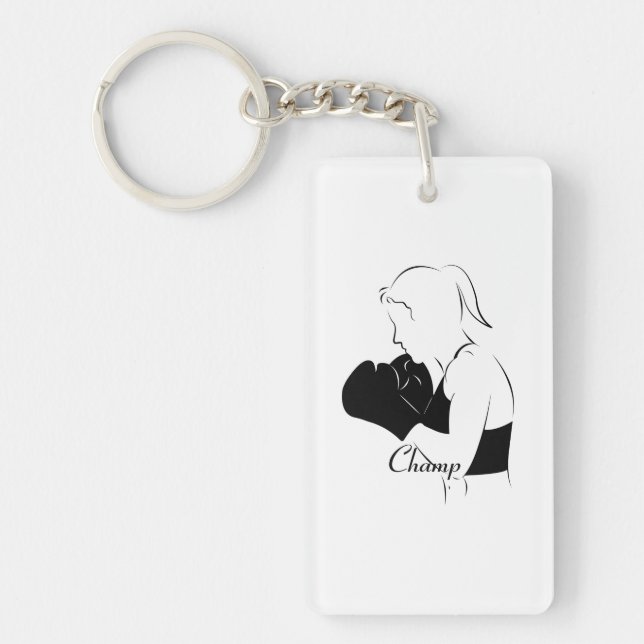 Porte-clefs Champ Femme Boxer (Devant)