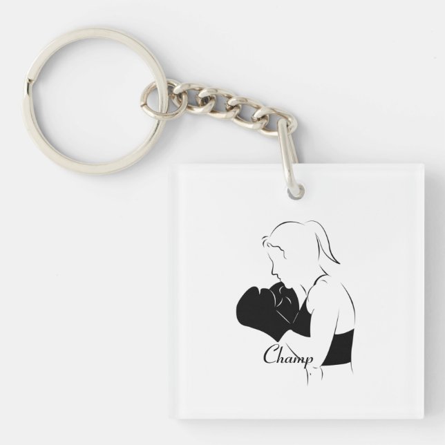 Porte-clefs Champ Femme Boxer (Devant)
