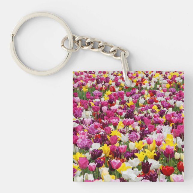Porte-clefs champ plein de tulipes (Devant)