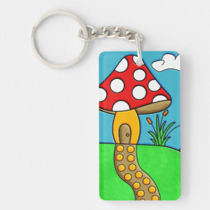 Porte-clefs champignon rouge mignon