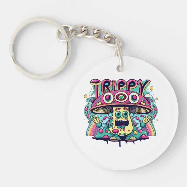 Porte-clefs Champignon Tripant Heureux (Devant)