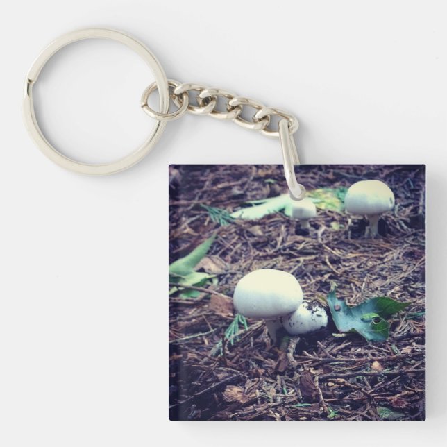 Porte-clefs Champignons blancs mignons (Devant)