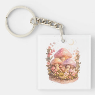 Porte-clefs Champignons Magiques Pastel Ambiançe Cottage Féeri