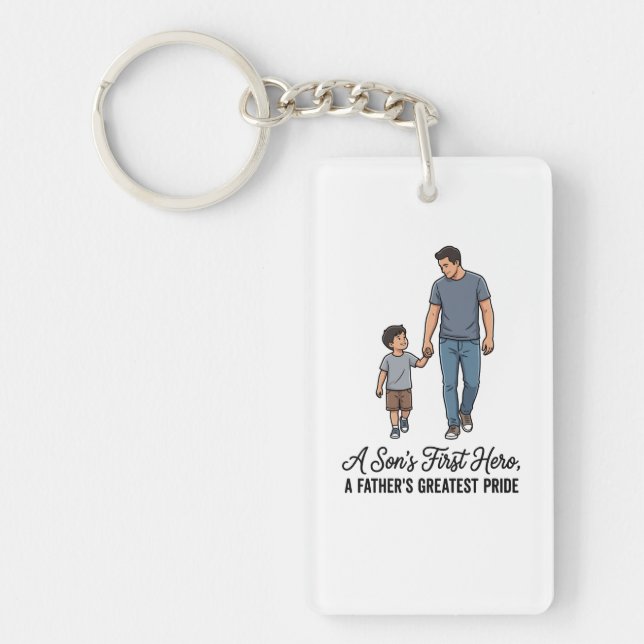 Porte-clefs Chandail Un Premier Héros de Fils pour Papa (Devant)