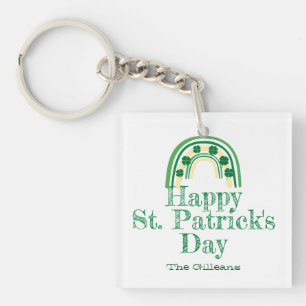 Porte-clefs Chandail vert Shamrock en fer à cheval St. Patrick