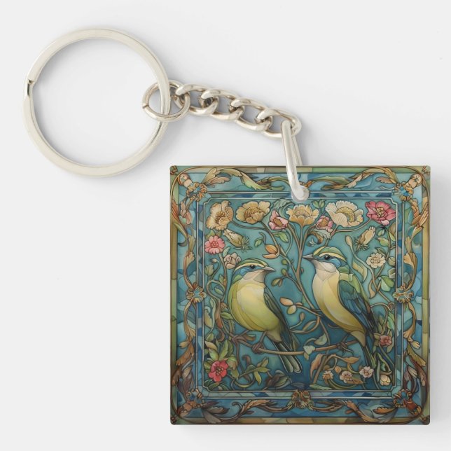 Porte-clefs Chanson en amour Romantique Art Nouveau Design (Devant)
