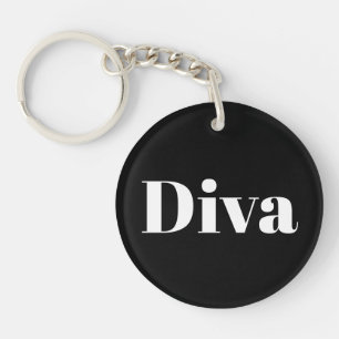Porte-clefs Chanteuse Opéra Diva Musique Élégant Chic Noir Bla
