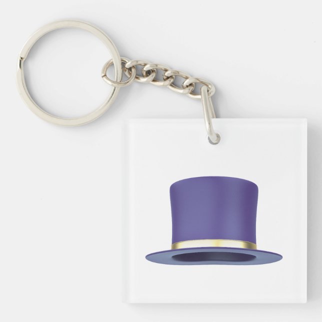 Porte-clefs Chapeau de dessus magique violet (Devant)