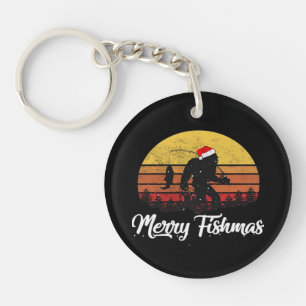 Porte-clefs Chapeau de Noël de Santa Bigfoot Joyeux Fishmas Vi