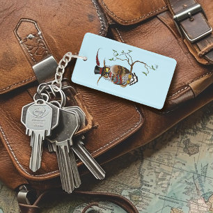 Porte-clefs Chapeau haut de forme de hibou élégant victorien s