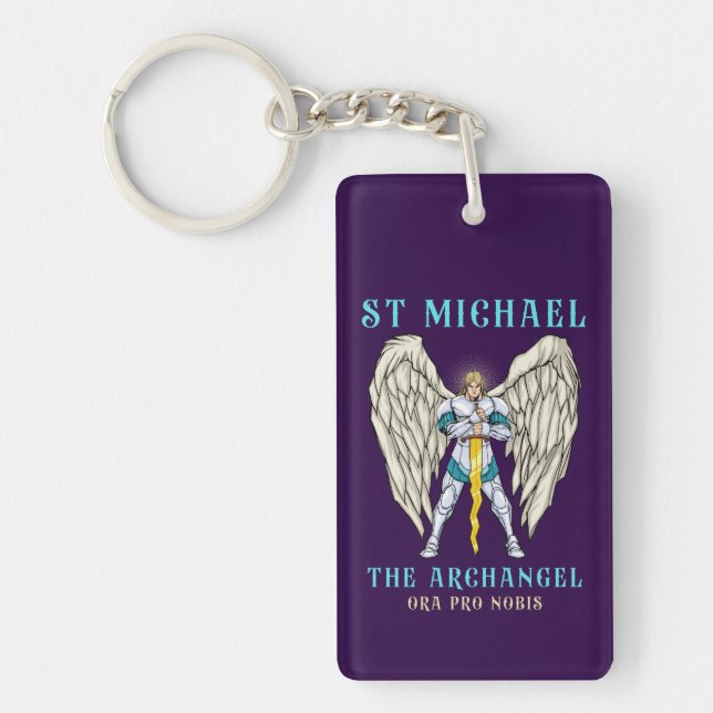 Porte-clefs Chapelet de prière catholique Saint Michel Archang (Devant)