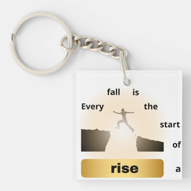 Porte-clefs "Chaque chute est le début d'une ascension – Saut  (Devant)