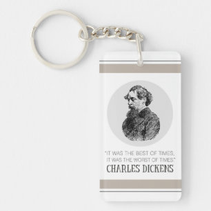 Porte-clefs Charles Dickens Portrait et Citation
