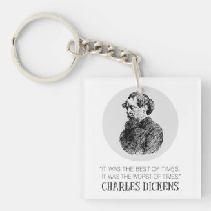 Porte-clefs Charles Dickens Portrait et Citation