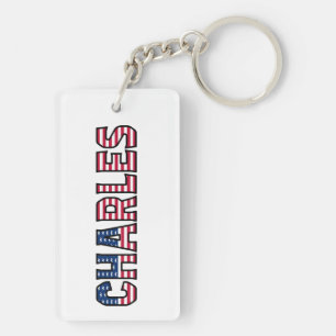 Porte-clefs Charles Name Prénom U.S. Drapeau Remorque Clé
