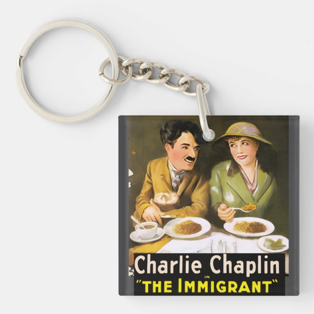 Porte-clefs Charlie Chaplin/Le Porte - clé Immigrant (Devant)